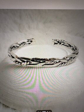 Sterling Silver Hand MadeTwisted Rope Cuff Bracelet